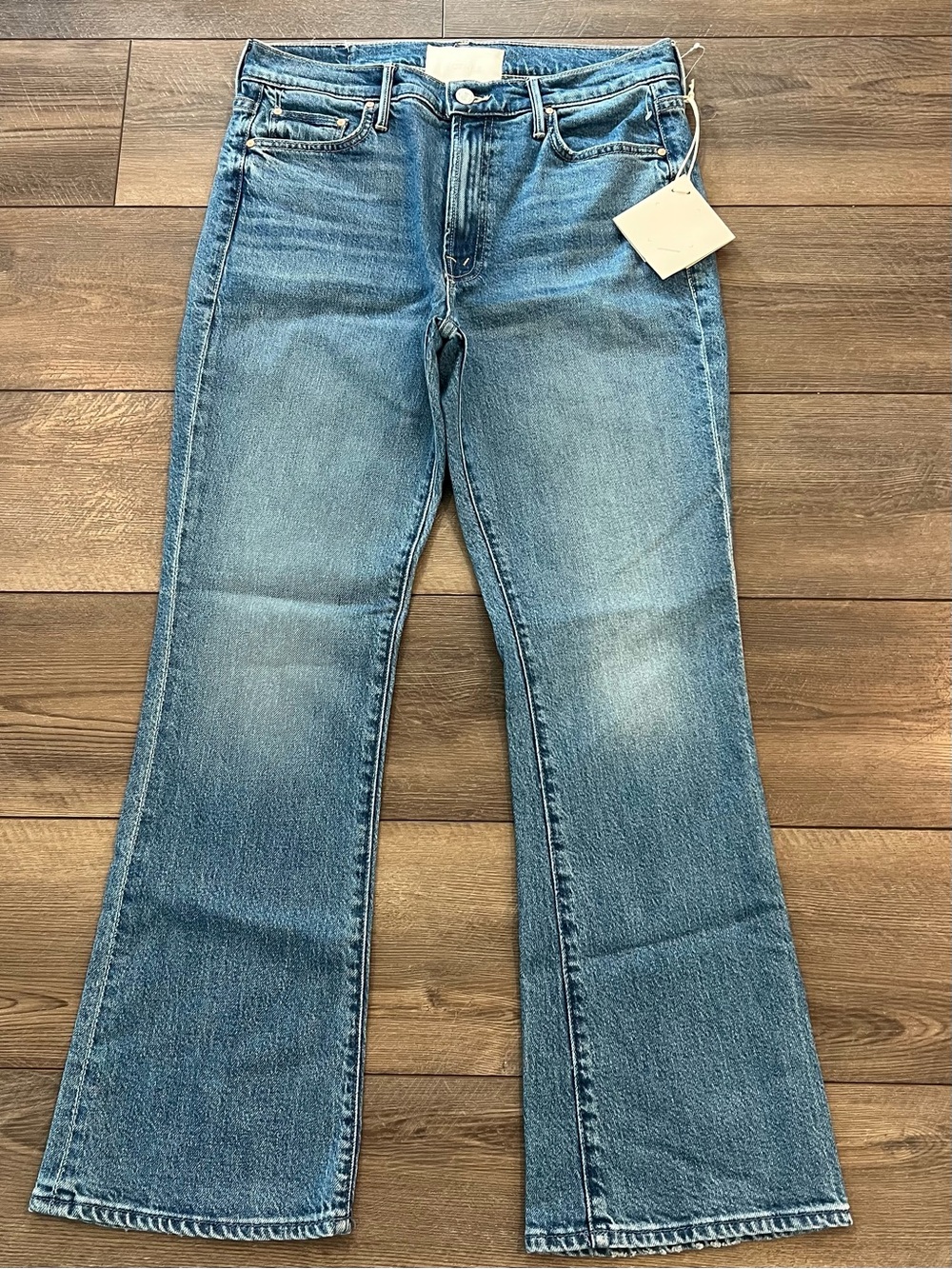 New MOTHER The Outsider Flood Kick Flare Jeans in Field Trip Sz 31